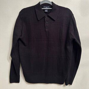 Dockers Men's Quarter Button Black Sweater, S
